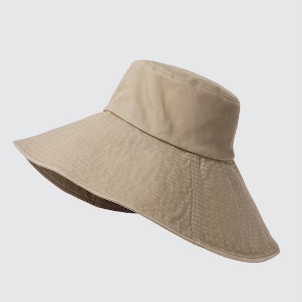 Uniqlo C UV Protection Wide Brim Sun Hat Womens OSFA Beige Beach Minimalist